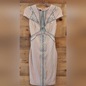 bebe Elegant Pink Geometric Sheath Dress